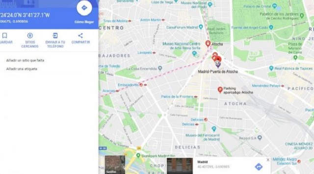 coordenadas en el Google Maps