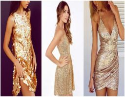 lucir un vestido dorado