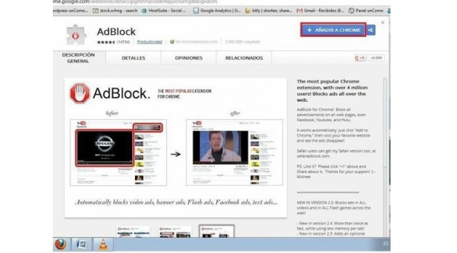 bloquear la publicidad con AdBlock