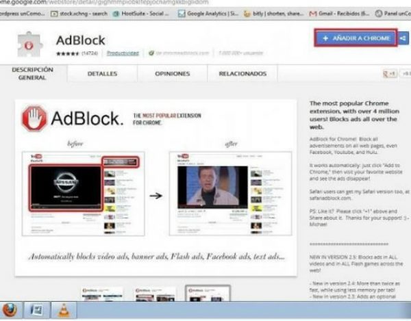 bloquear la publicidad con AdBlock
