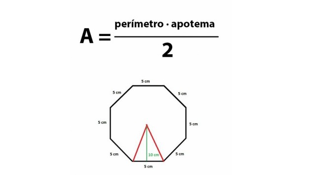 área y perímetro de octágono