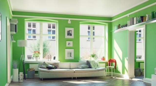 color verde en paredes