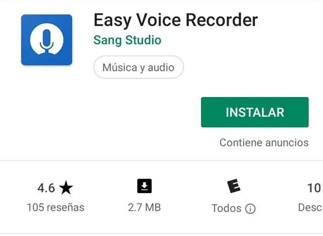 grabar la voz en Android