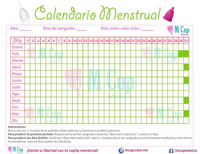 calendario menstrual