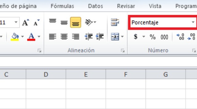 porcentaje en Excel