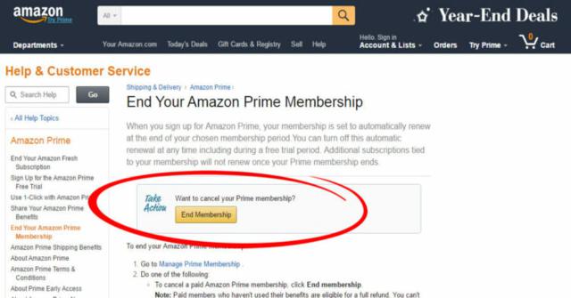 cancelar Amazon Prime