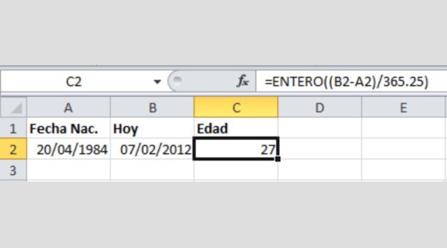 calcular la edad en Excel